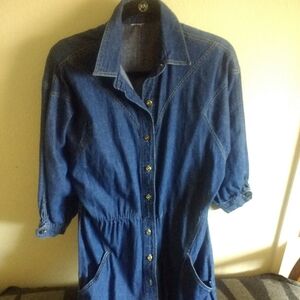 Unique Vintage Denim Midi Dress